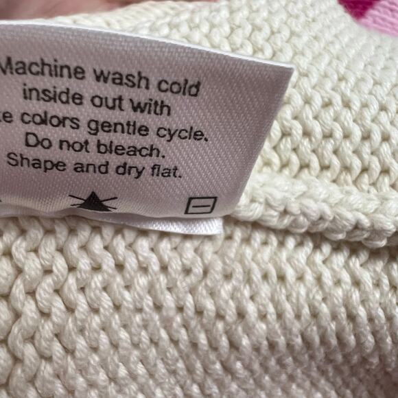 Hanna Andersson Gingerbread House Knit Sweater Stripe Sleeves Girl's Size 130 - Picture 6 of 8